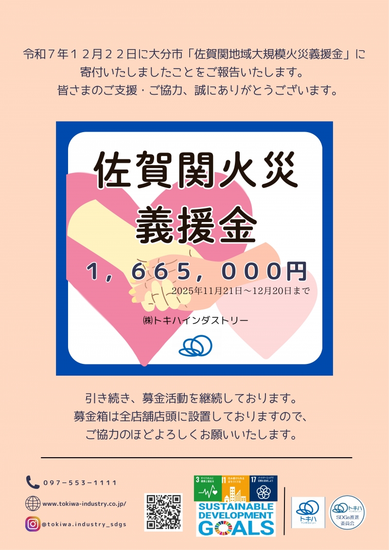 佐賀関火災義援金 募金報告